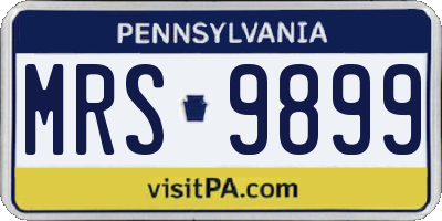 PA license plate MRS9899