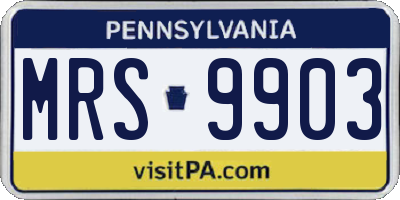 PA license plate MRS9903