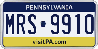 PA license plate MRS9910