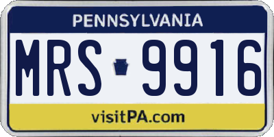 PA license plate MRS9916