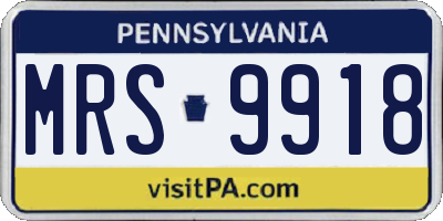 PA license plate MRS9918