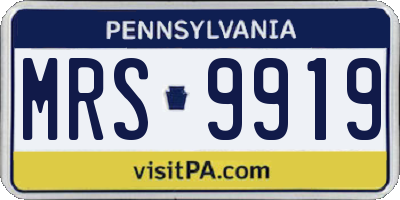 PA license plate MRS9919