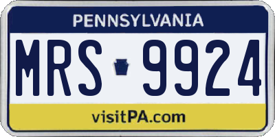 PA license plate MRS9924