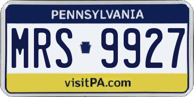 PA license plate MRS9927