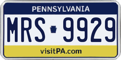 PA license plate MRS9929