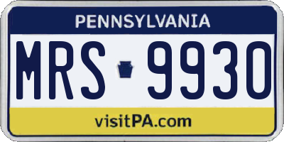 PA license plate MRS9930