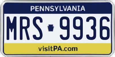 PA license plate MRS9936