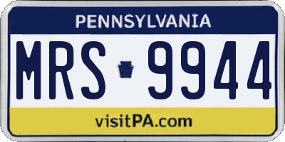PA license plate MRS9944