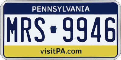 PA license plate MRS9946