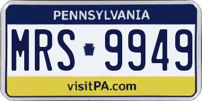 PA license plate MRS9949