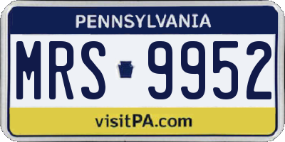 PA license plate MRS9952
