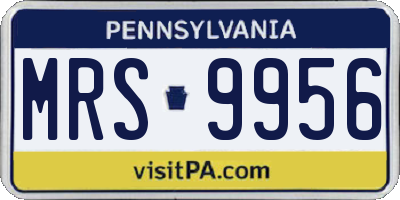 PA license plate MRS9956