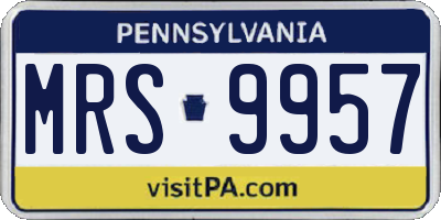 PA license plate MRS9957