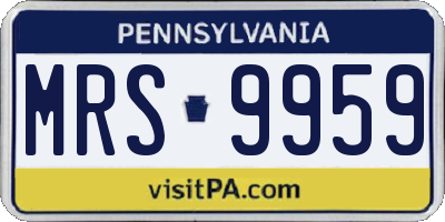 PA license plate MRS9959