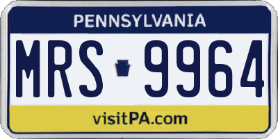PA license plate MRS9964