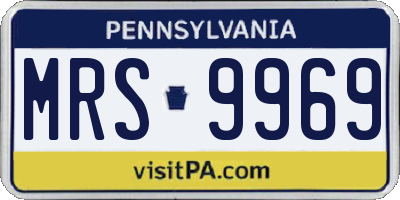 PA license plate MRS9969