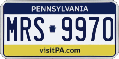 PA license plate MRS9970