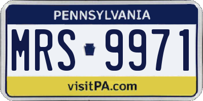 PA license plate MRS9971