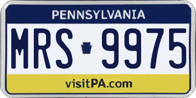 PA license plate MRS9975
