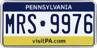 PA license plate MRS9976