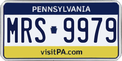 PA license plate MRS9979