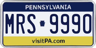 PA license plate MRS9990