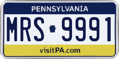PA license plate MRS9991
