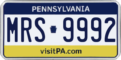 PA license plate MRS9992