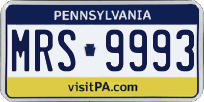 PA license plate MRS9993