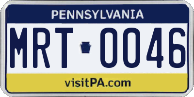 PA license plate MRT0046