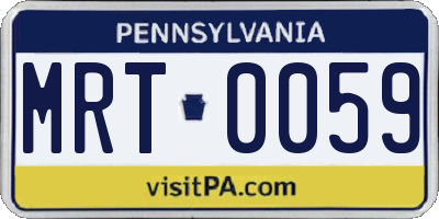 PA license plate MRT0059