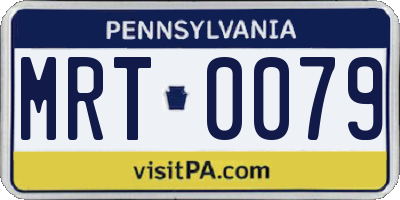 PA license plate MRT0079