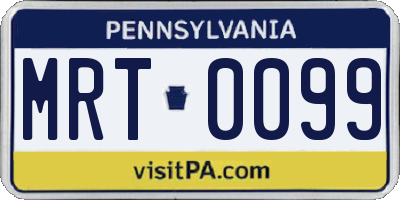 PA license plate MRT0099