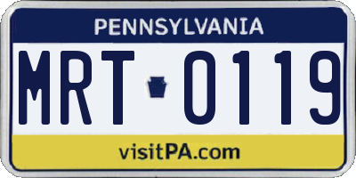 PA license plate MRT0119