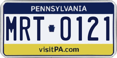 PA license plate MRT0121