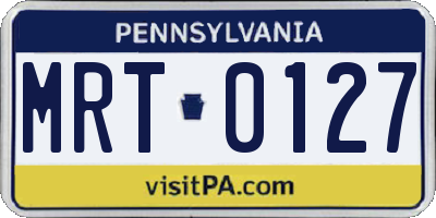 PA license plate MRT0127