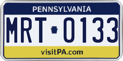 PA license plate MRT0133