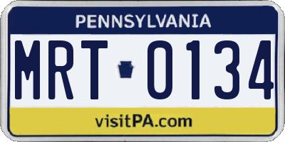PA license plate MRT0134