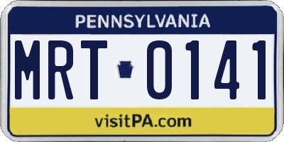 PA license plate MRT0141