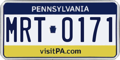 PA license plate MRT0171