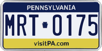 PA license plate MRT0175