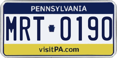 PA license plate MRT0190