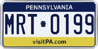 PA license plate MRT0199