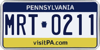 PA license plate MRT0211