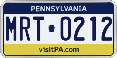 PA license plate MRT0212