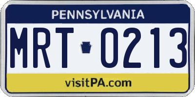 PA license plate MRT0213