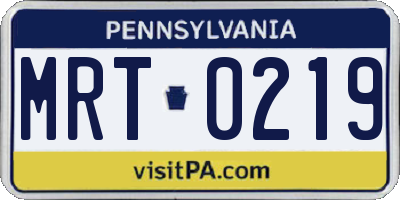 PA license plate MRT0219