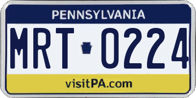 PA license plate MRT0224