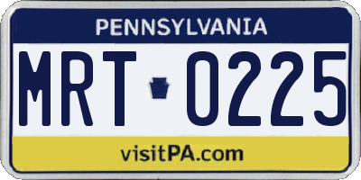 PA license plate MRT0225