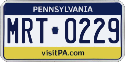 PA license plate MRT0229